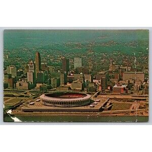 Postcard Ohio Cincinnati Riverfront Stadium Cinergy Field Reds Bengals c1970s OH